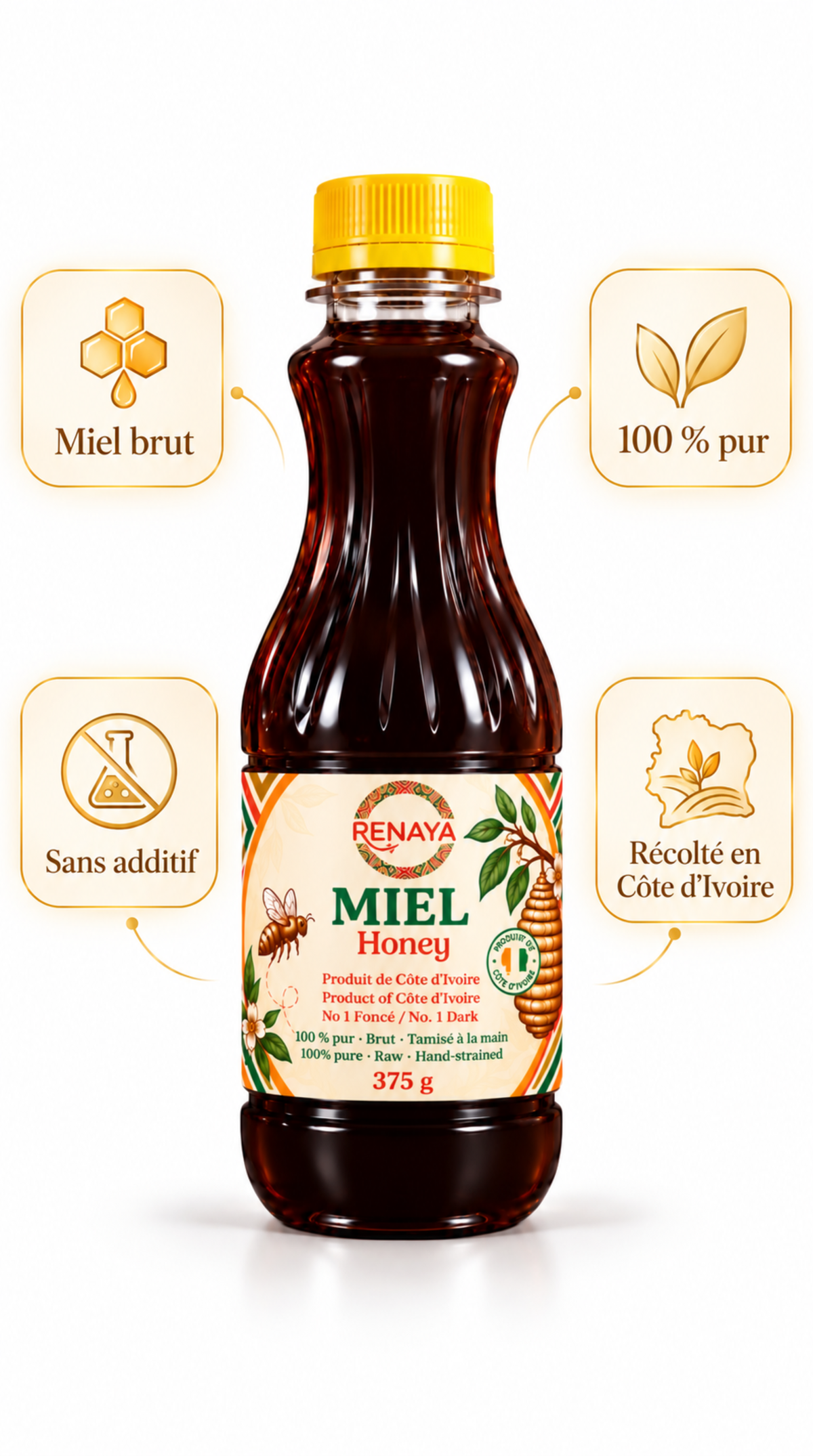 Miel brut foncé | 375 g
